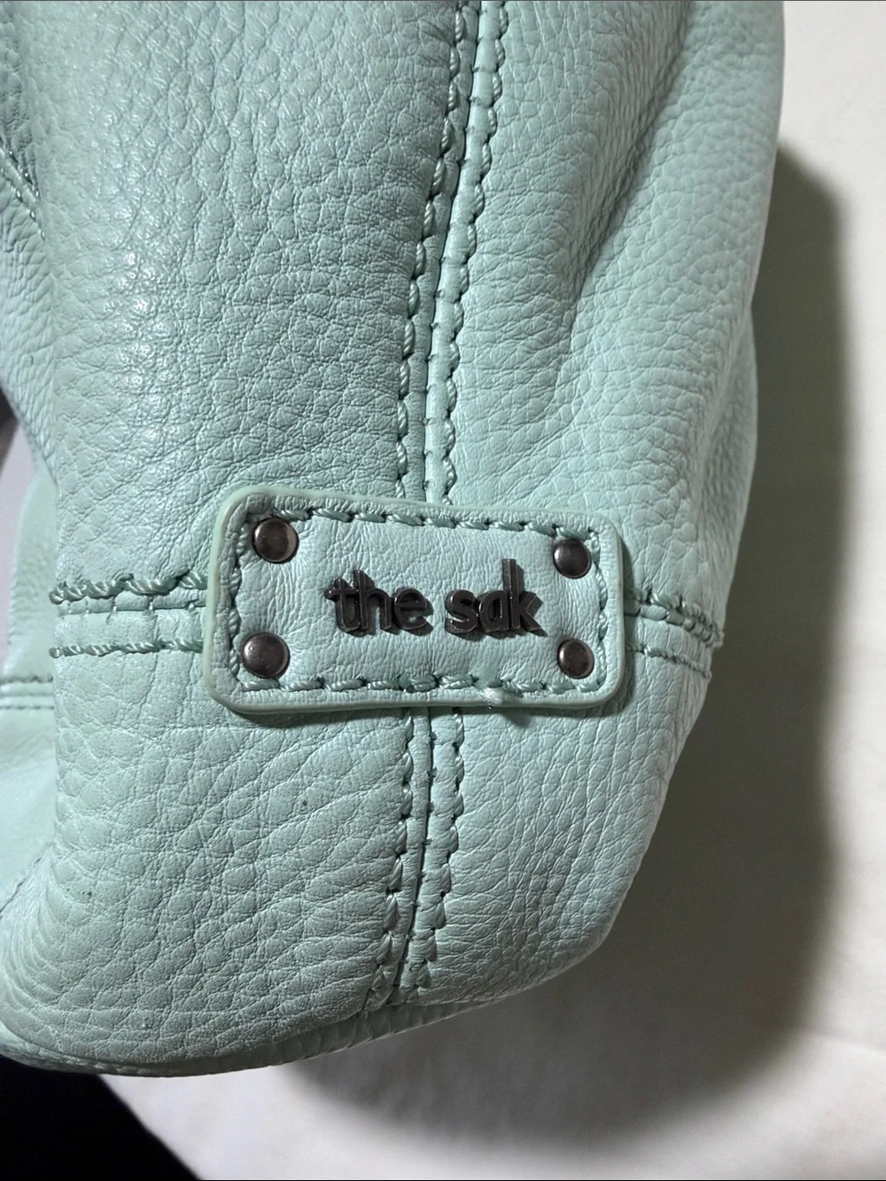 The Sak Sequoia Hobo Mint Green Pebbled Leather Shoulder Bag  Purse